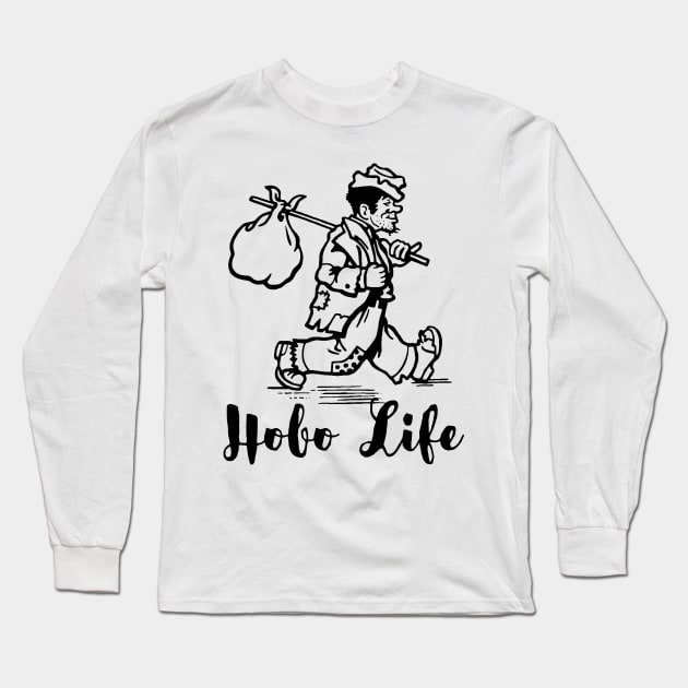 Hobo Life Long Sleeve T-Shirt by Bailey Illustration